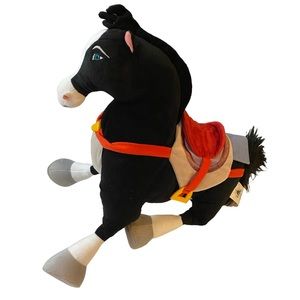 Disney Store Mulan Khan Black Horse Plush Large Stuffed Animal Figure